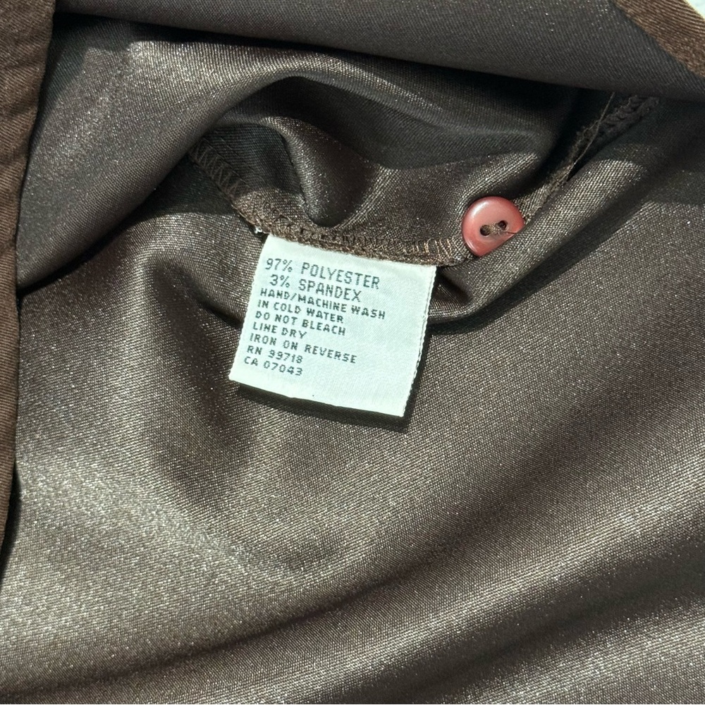 CB Carry Back Brown Faux Suede Button Down‎ Shirt | Size 6 - Picture 6 of 8